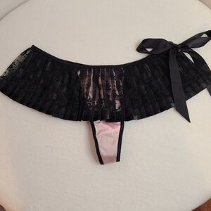 VTG Frederick's Lace Skirted Thong Panty Size M